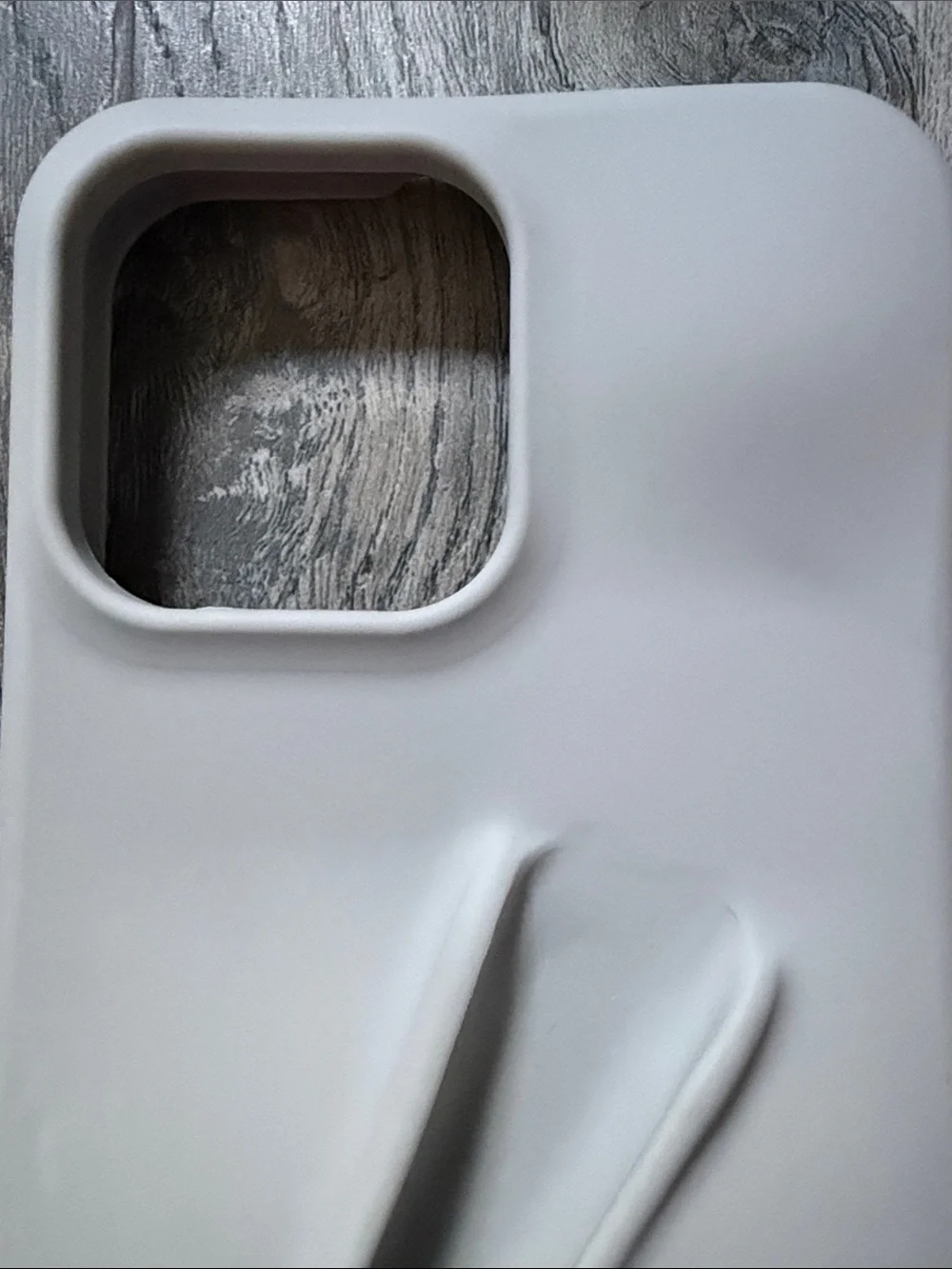 Neutral Beige Silicone Phone Case with Grip Slot